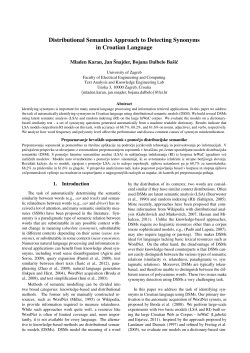 Distributional Semantics Approach to Detecting Synonyms in