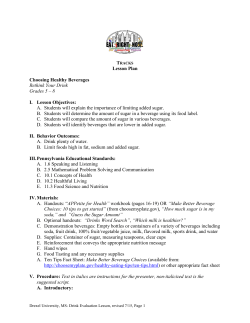 Lesson Plan Choosing Healthy Beverages