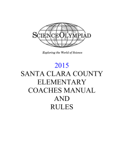 Tournament Event Rule Book - Santa Clara Regional Science