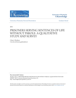prisoners serving sentences of life without parole: a