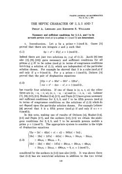 THE SEPTIC CHARACTER OF 2, 3, 5 AND 7