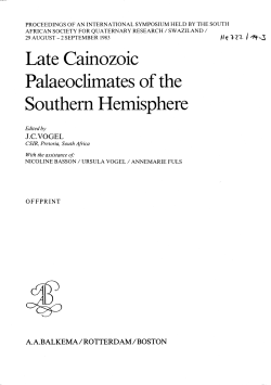 Late Cainozoic Palaeoclimates of the Southern Hemisphere