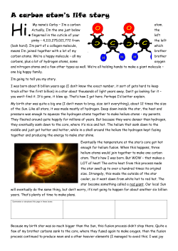 A carbon atom`s life story