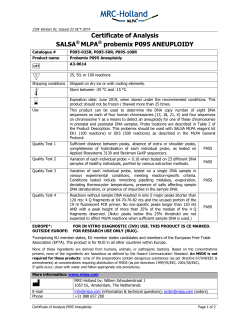 Certificate of Analysis SALSA MLPA probemix P095 - MRC