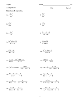 Algebra Semester Final Exam Study Guide