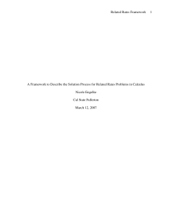 A Framework to Describe the Solution Process for Related Rates