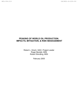 peaking of world oil production