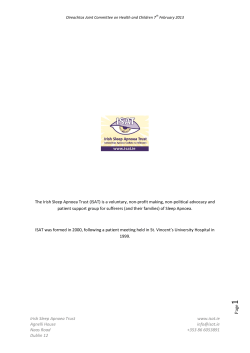 Irish Sleep Apnoea Trust www.isat.ie Agnelli House