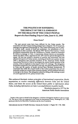 THE POLITICS OF SUFFERING: THE IMPACT OF THE