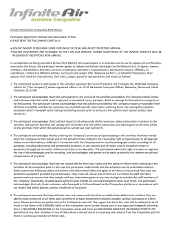 Infinite Air Extreme Trampoline Park Waiver Participant Agreement
