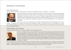 Biographies of the panelists