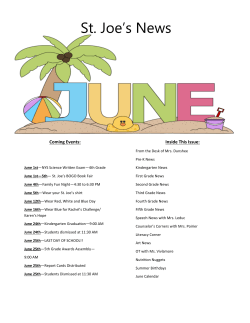 St. Joe`s News - St. Joseph`s Elementary School