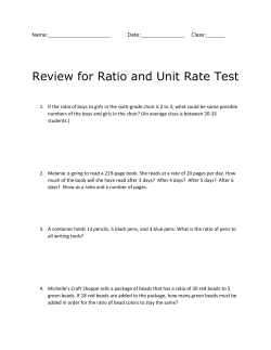 Review for Ratio and Unit Rate Test