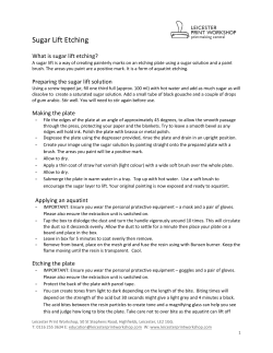 Sugar Lift Etching - Leicester Print Workshop