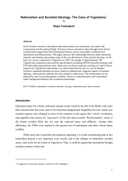 Nationalism and Socialist Ideology