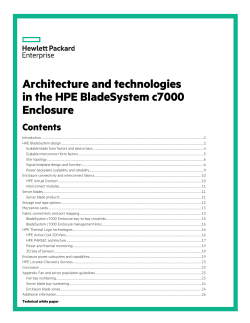 Architecture and technologies in the HPE BladeSystem c7000