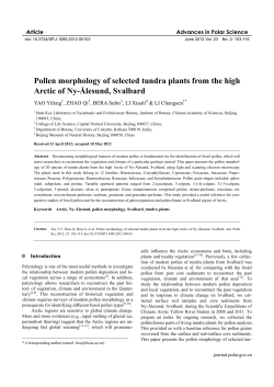 Pollen morphology of selected tundra plants from the high Arctic of