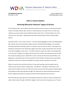 Honoring Wisconsin Veterans` Legacy of Service
