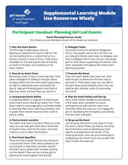 SLAM - Use Resources Wisely: Participant Handout