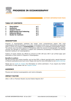 PROGRESS IN OCEANOGRAPHY