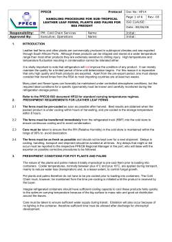 handling procedure for sub-tropical leather leaf ferns