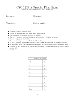 CSC 120H1S Practice Final Exam