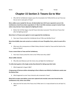 Chapter 15 Section 2: Texans Go to War