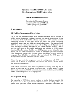 COTS Glue Code - University of Southern California