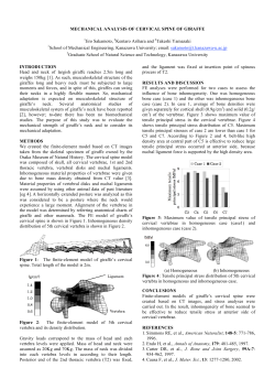 MECHANICAL ANALYSIS OF CERVICAL SPINE OF GIRAFFE 1Jiro