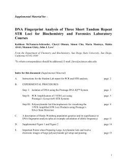 DNA Fingerprint Analysis of Three Short Tandem