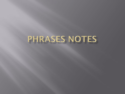 Phrases Notes