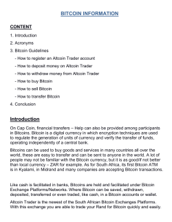 BITCOIN INFORMATION Introduction