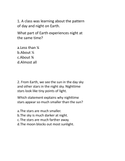 1. A class was learning about the pattern of day and night on Earth