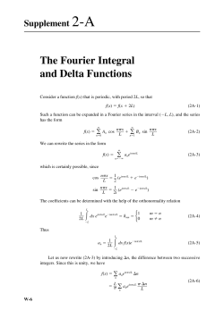 The Fourier Integral and Delta Functions