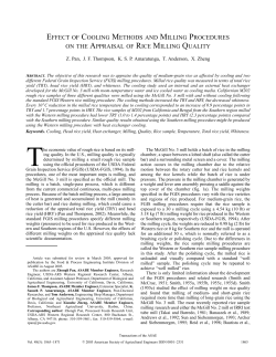 effect of cooling methods and milling procedures on the appraisal of