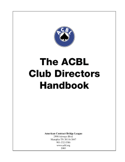 Club Director`s Handbook