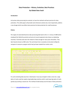 Data Protection &ndash; History, Evolution, Best Practices By Global Data