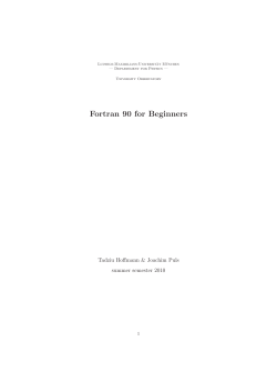 Fortran 90 for Beginners - Universit&auml;ts