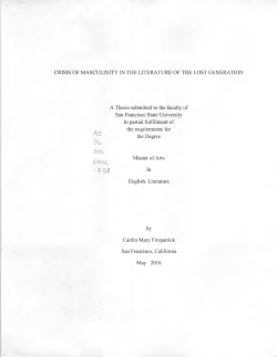 CRISIS OF MASCULINITY IN THE LITERATURE OF THE LOST