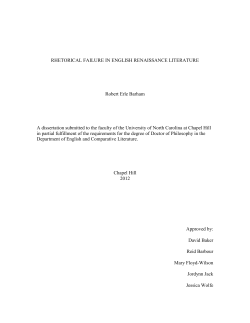 RHETORICAL FAILURE IN ENGLISH RENAISSANCE LITERATURE