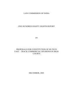 LAW COMMISSION OF INDIA ONE HUNDRED EIGHTY EIGHTH