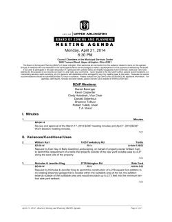MEETING TOPIC Agenda - City of Upper Arlington