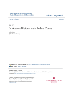 Institutional Reform in the Federal Courts