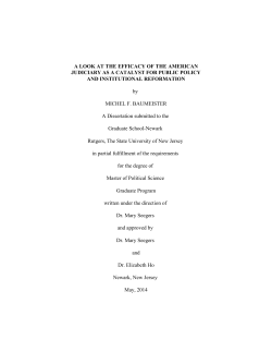 A LOOK AT THE EFFICACY OF THE AMERICAN JUDICIARY AS A