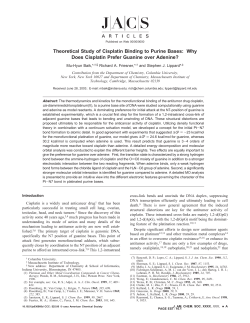 Theoretical Study of Cisplatin Binding to Purine
