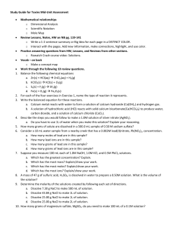 Study Guide for Toxins Mid-Unit Assessment &bull; Mathematical