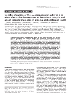 Genetic alteration of the 2-adrenoceptor subtype c in mice