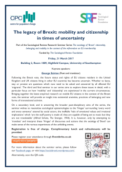 The legacy of Brexit: mobility and citizenship in times of uncertainty