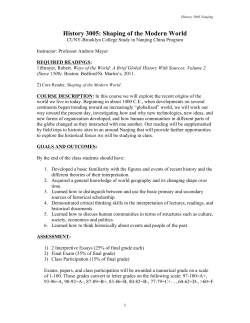 History 3005: Shaping of the Modern World