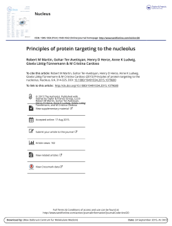 Principles of protein targeting to the nucleolus